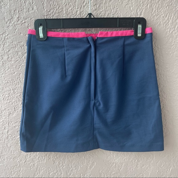 H & M navy blue and pink mini skirt in size 2 - Picture 4 of 6